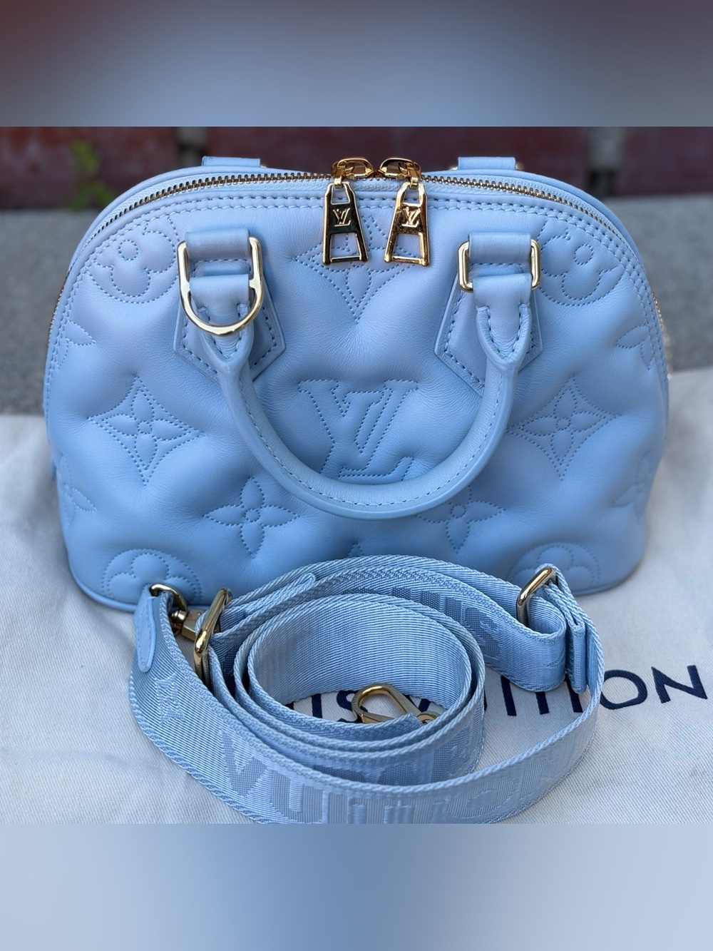 Louis Vuitton Alma BB Bubblegram in light blue